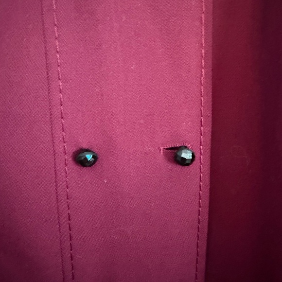 VINTAGE Del Mod Wool Midi Dress Burgundy 100% Virgin Wool Lined + Belt large - Picture 4 of 10